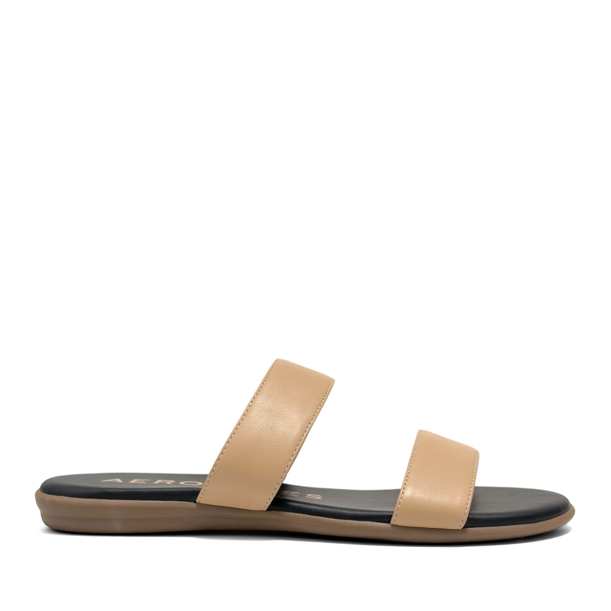 Concetta Sandal Flat | Beige Bisque Faux Nappa