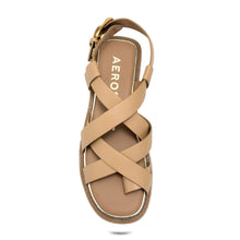 Cargo Sandal Flat | Beige Bisque Faux Nappa