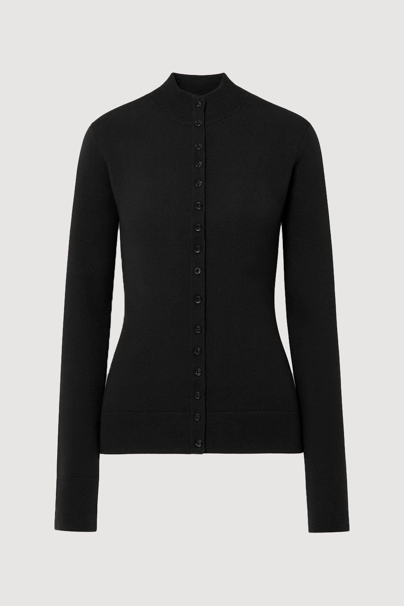 Kelsey | Charlene Wool Button Mock-Neck Sweater in Size Small - Flat