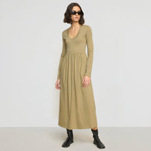 Cherie U-Neck Jersey Dress | Light Sage