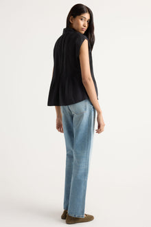 Arya | Claudine Pintuck-Pleated Blouse in Size Small