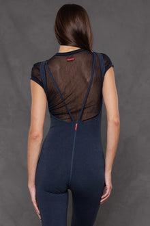 Women | Cap Sleeve Long Mesh Tee | Past Midnight