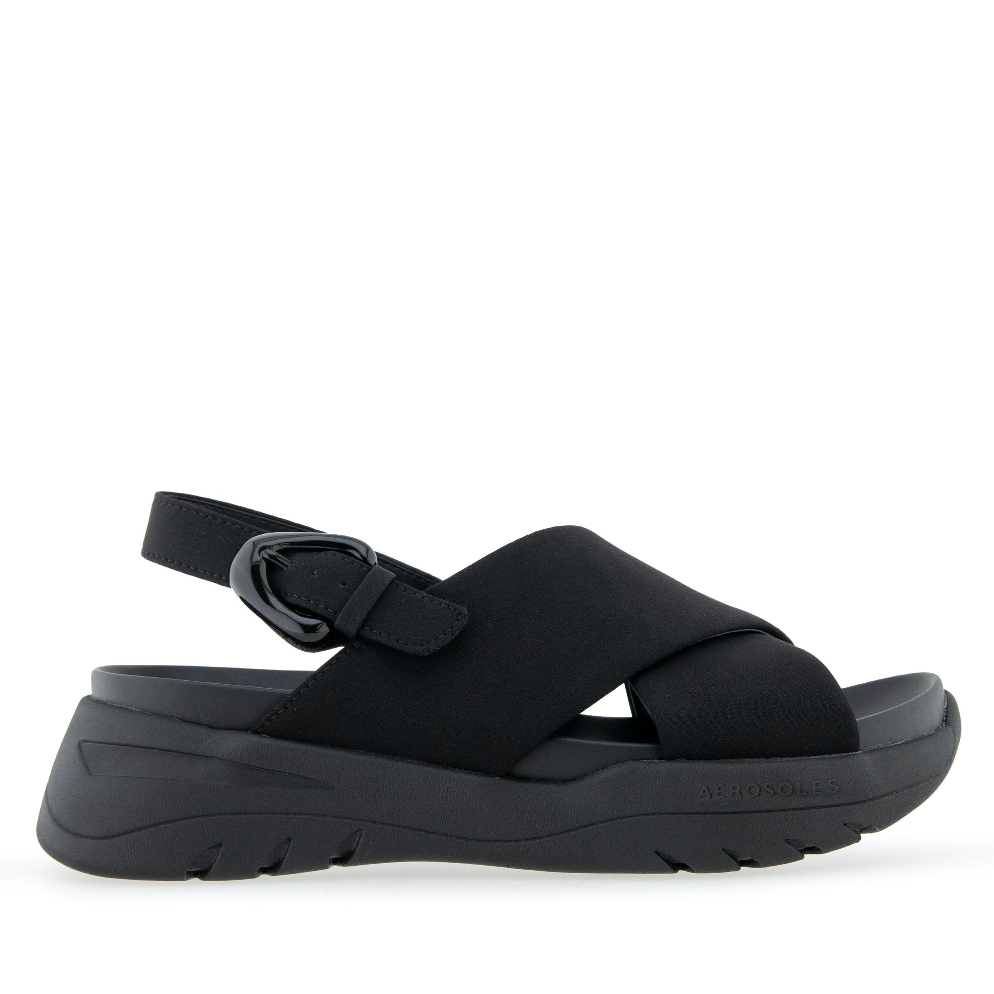 Harlow Sandal Sport | Black Stretch Gaberdine