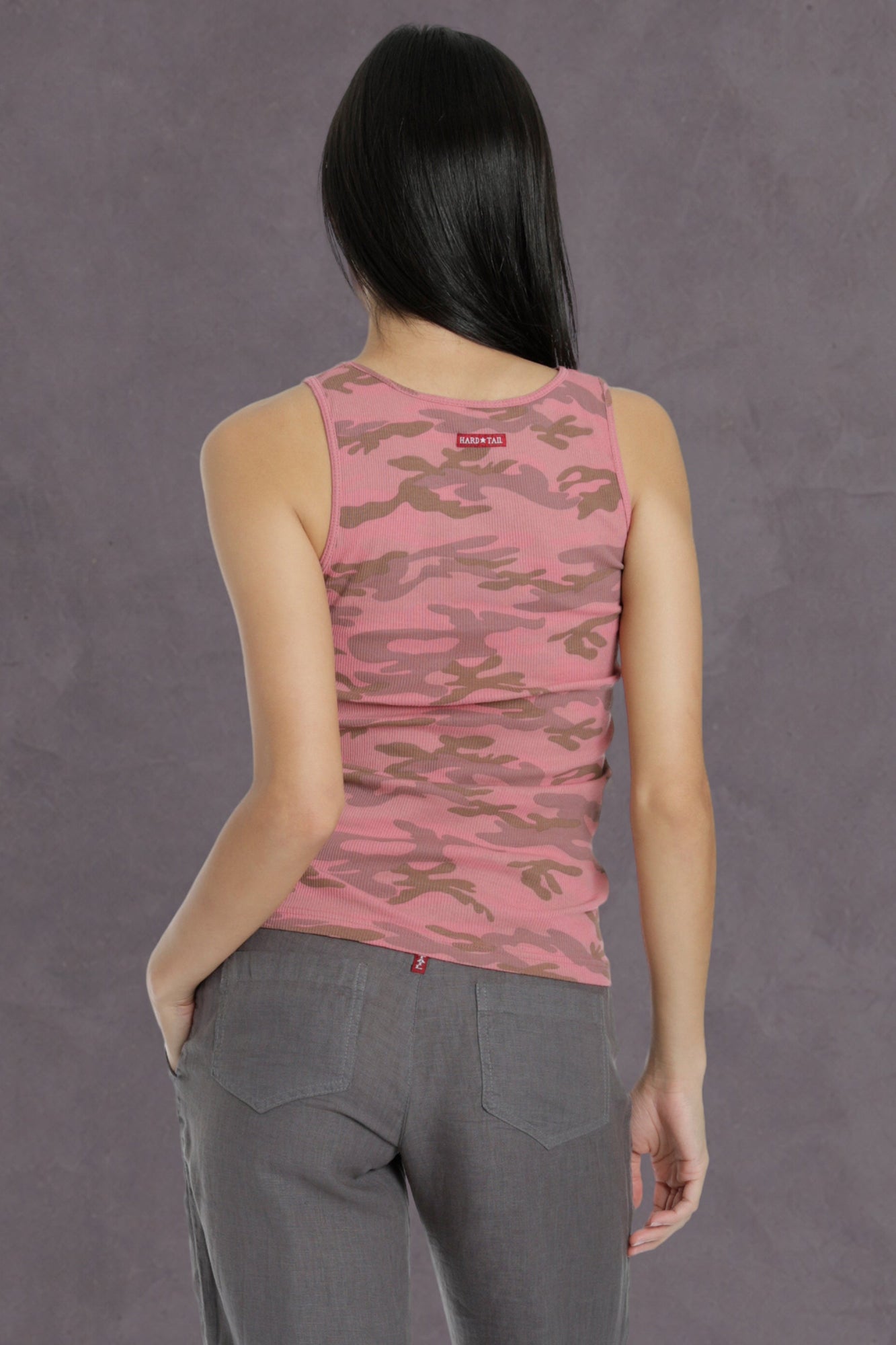 Women | Camo Ribbed Tank | Guava