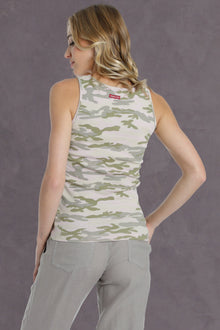 Women | Camo Ribbed Tank | Rose Quartz