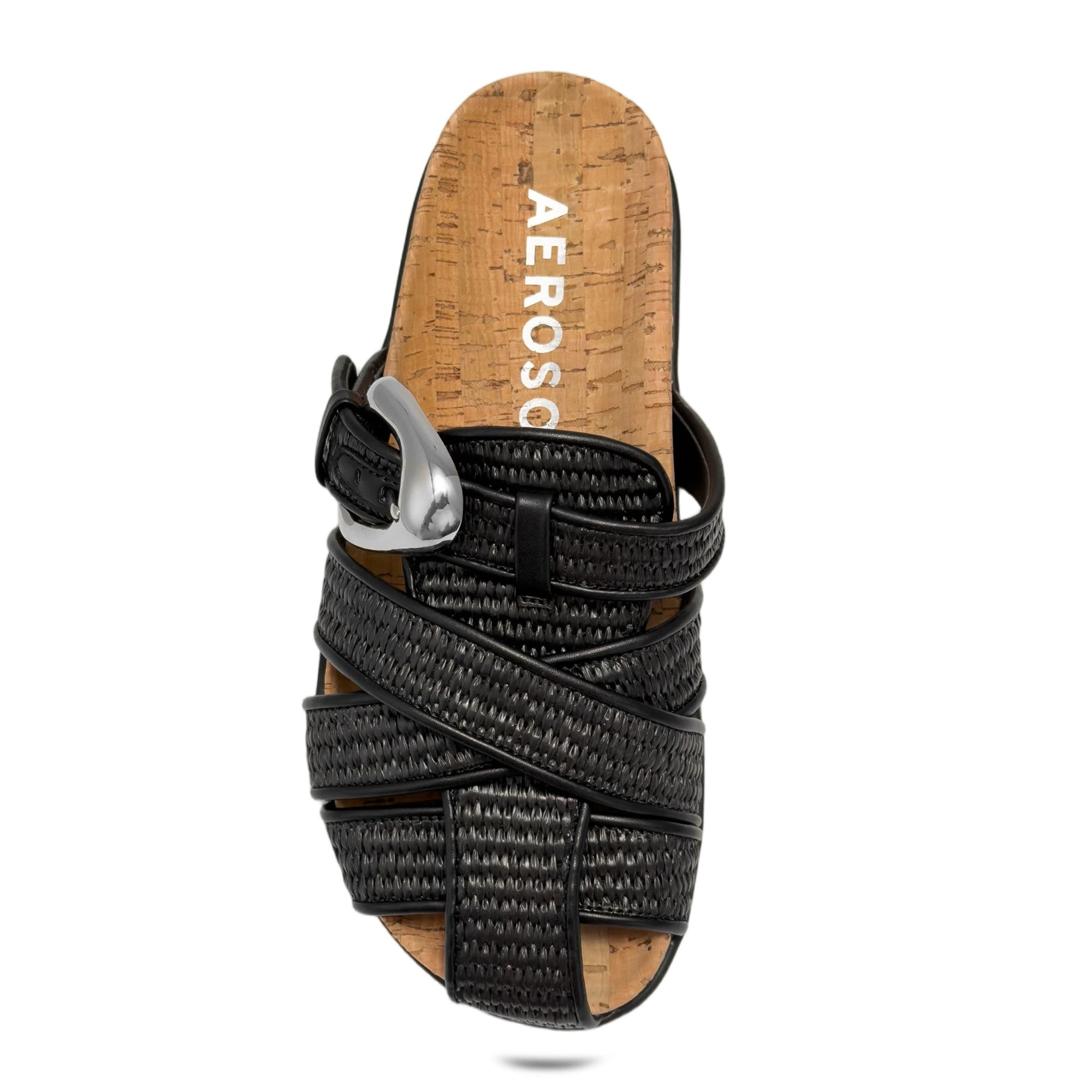 Liberty Casual Mule | Black Basket Raffia