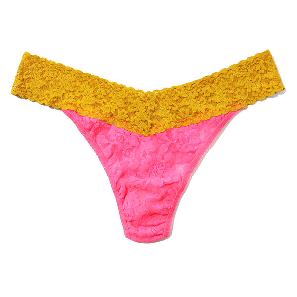 Signature Lace Original Rise Thong | Tropical Punch/Topaz