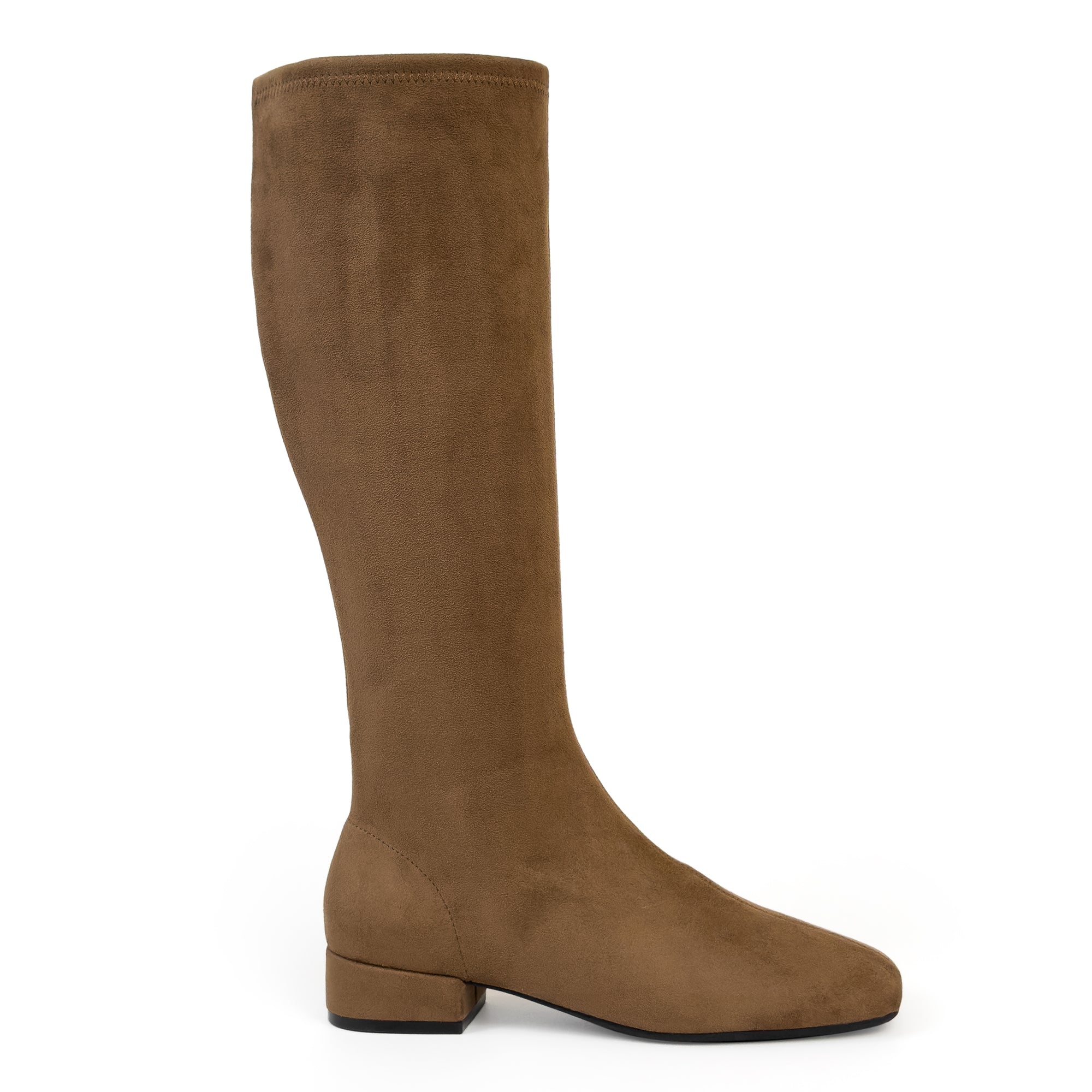Nana Boot Low Block Heel | Fango Faux Stretch  Suede