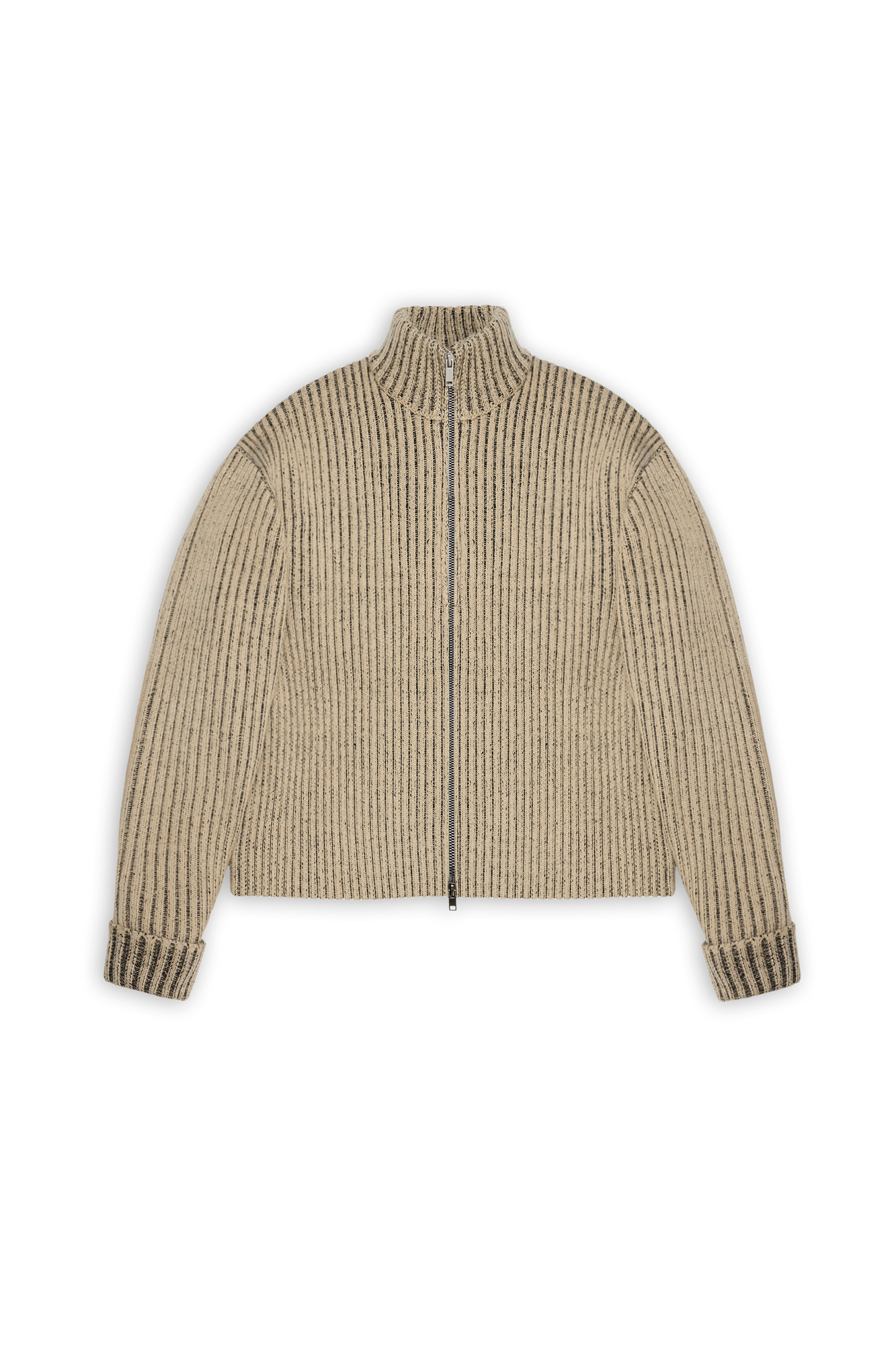 Womens | Sapa Knit W Zip Cardigan | Beige/Black
