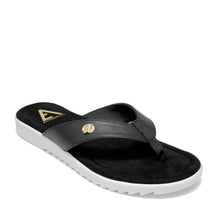 Jordyn Sandal Thong | Black Faux Nappa