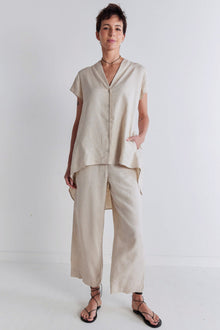 Daylight Linen High Low Blouse | Birch