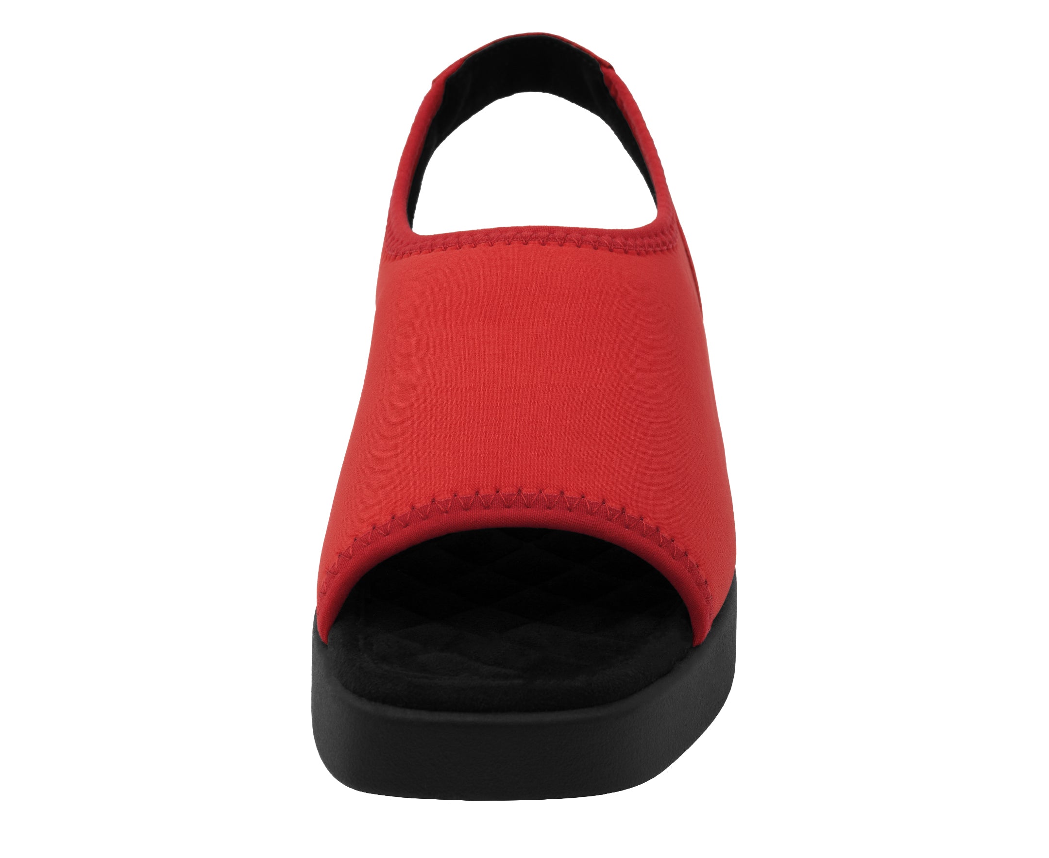 Azura Sandal Flat | Racing Red Stretch Gaberdine