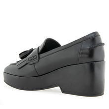 Chaeli Tailored Loafer | Black Faux Burnished Calf