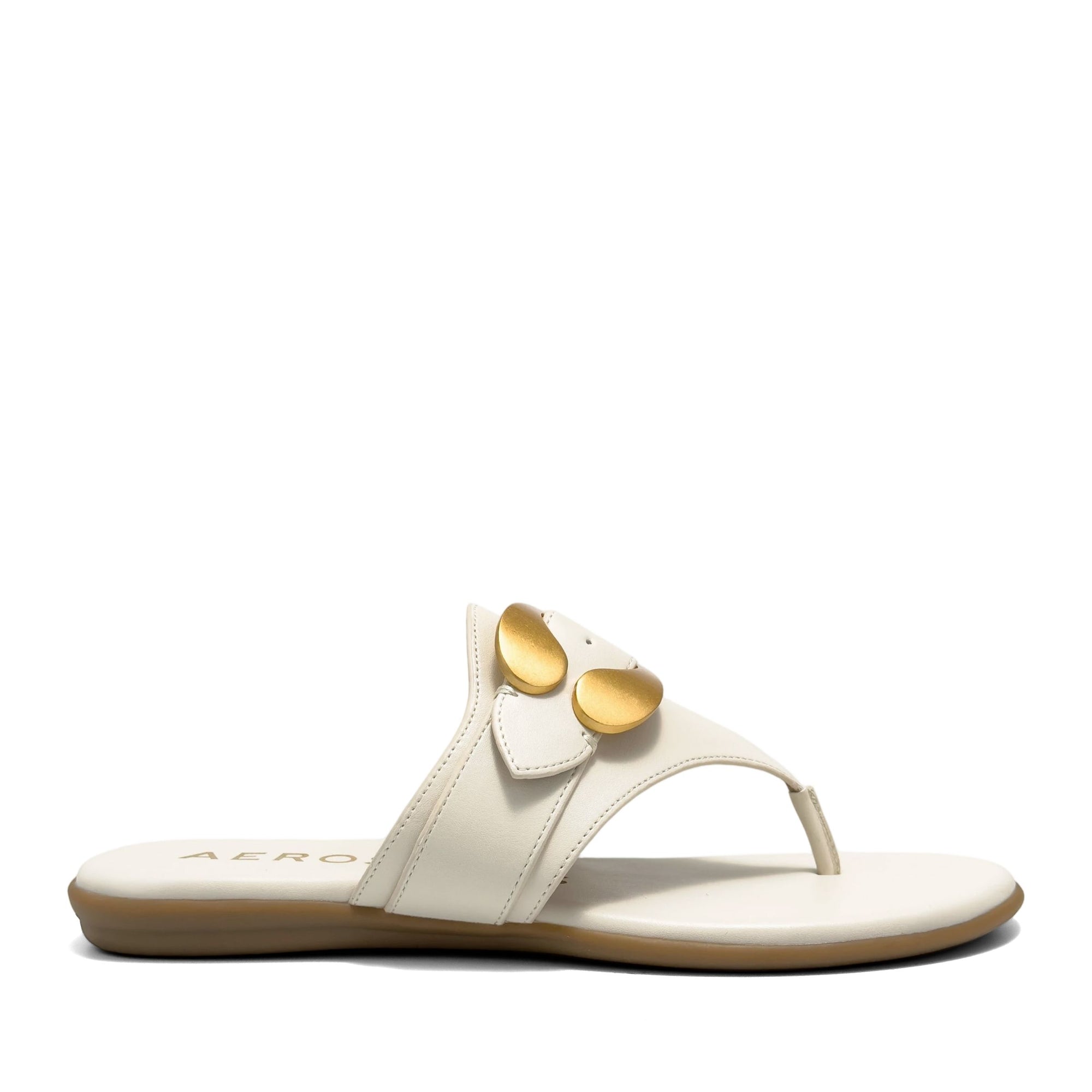 Glam Sandal Flat | Eggnog Faux Nappa