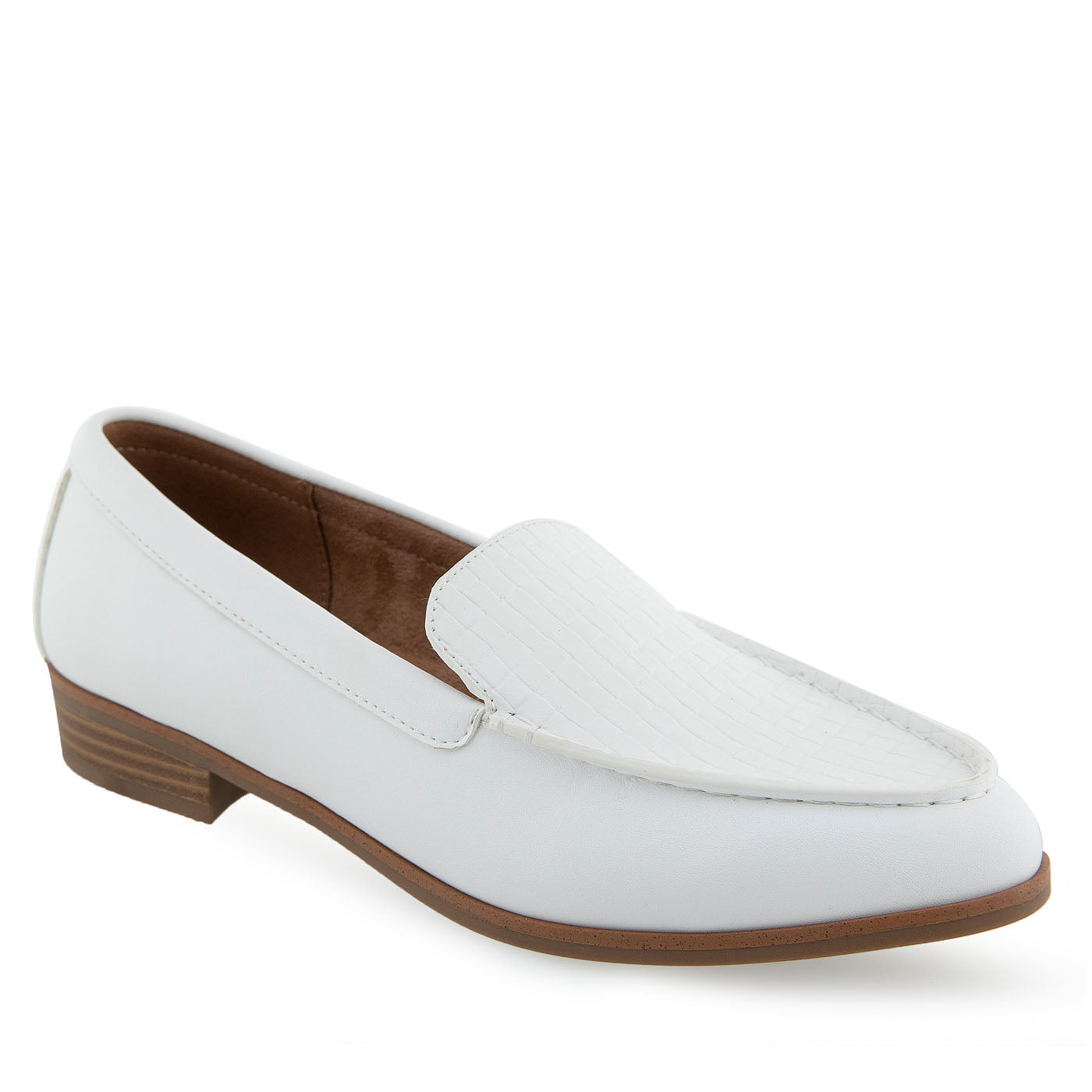 Edna Tailored Loafer | White Faux Leather