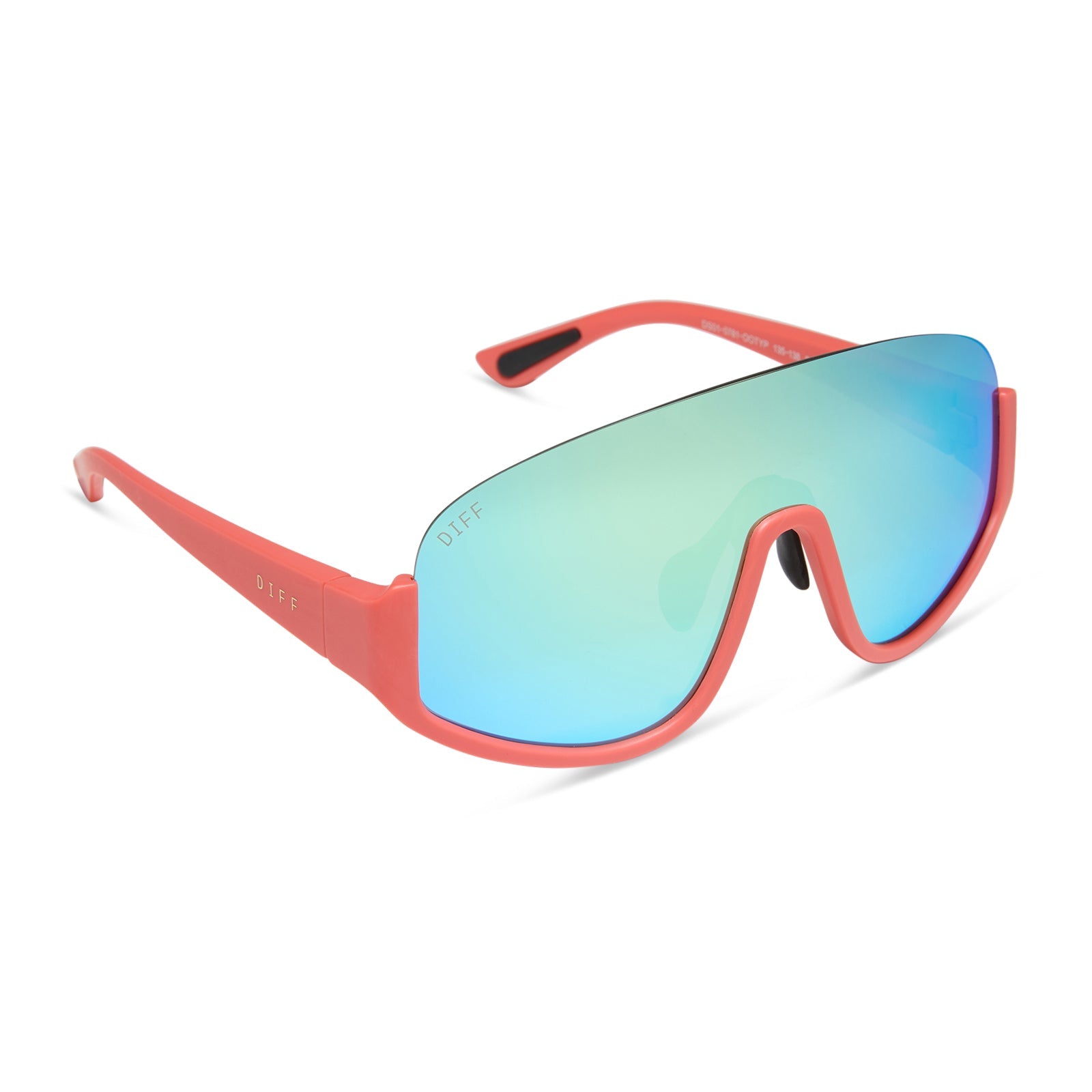 Unisex | Blazer Sunglasses | Coral | Turquoise Ice Polarized Lenses