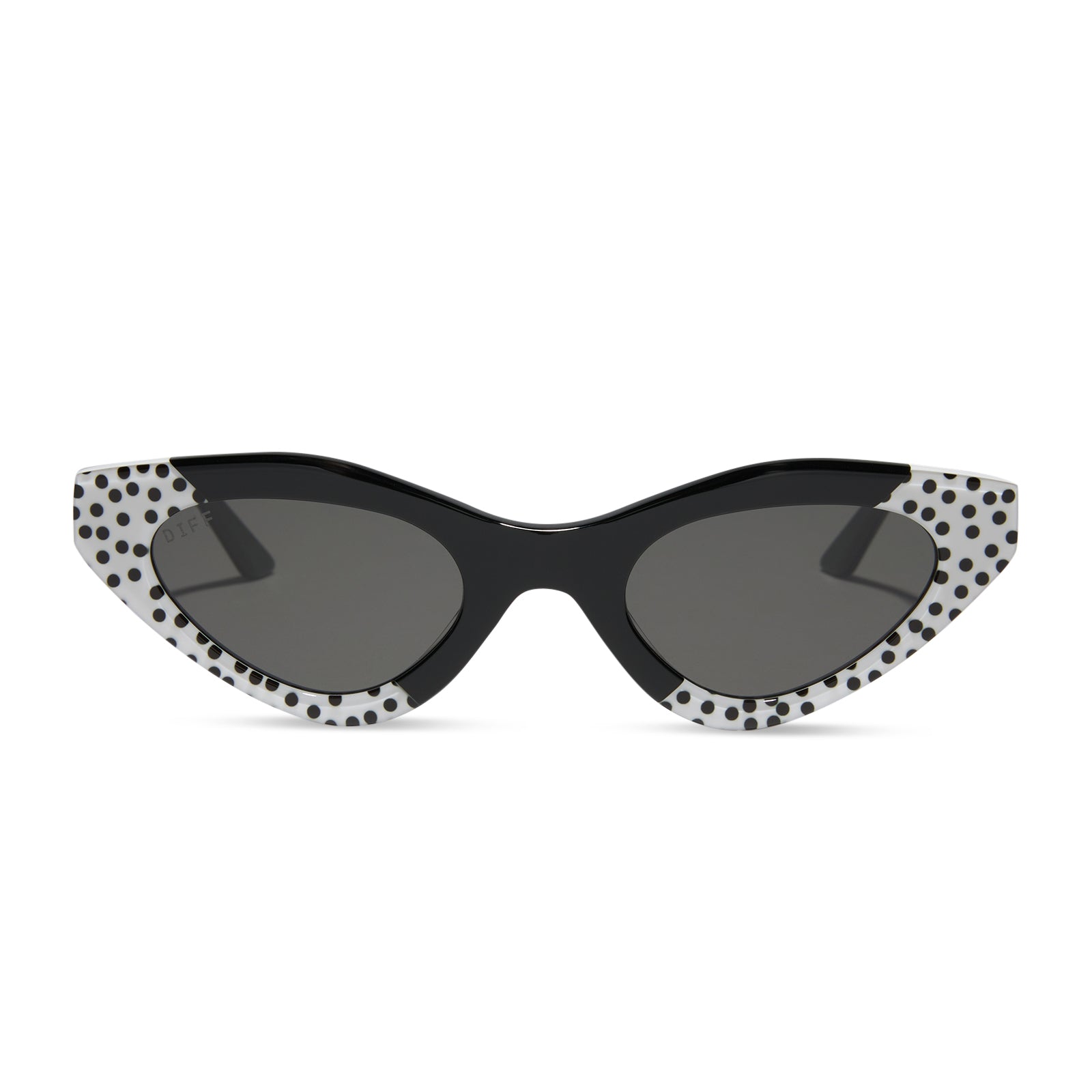 Womens | Emily Sunglasses | Midnight Polka Dot | Chic Grey Lenses
