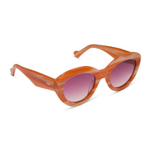 Womens | Enid Sinclair Sunglasses | Enids Pink | Orange Stripe Sweater/Rosy Highlight Lenses