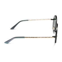 Womens | Elphaba Wire Frames Sunglasses | Classic Black Wire | Emerald Tint Gradient Lenses