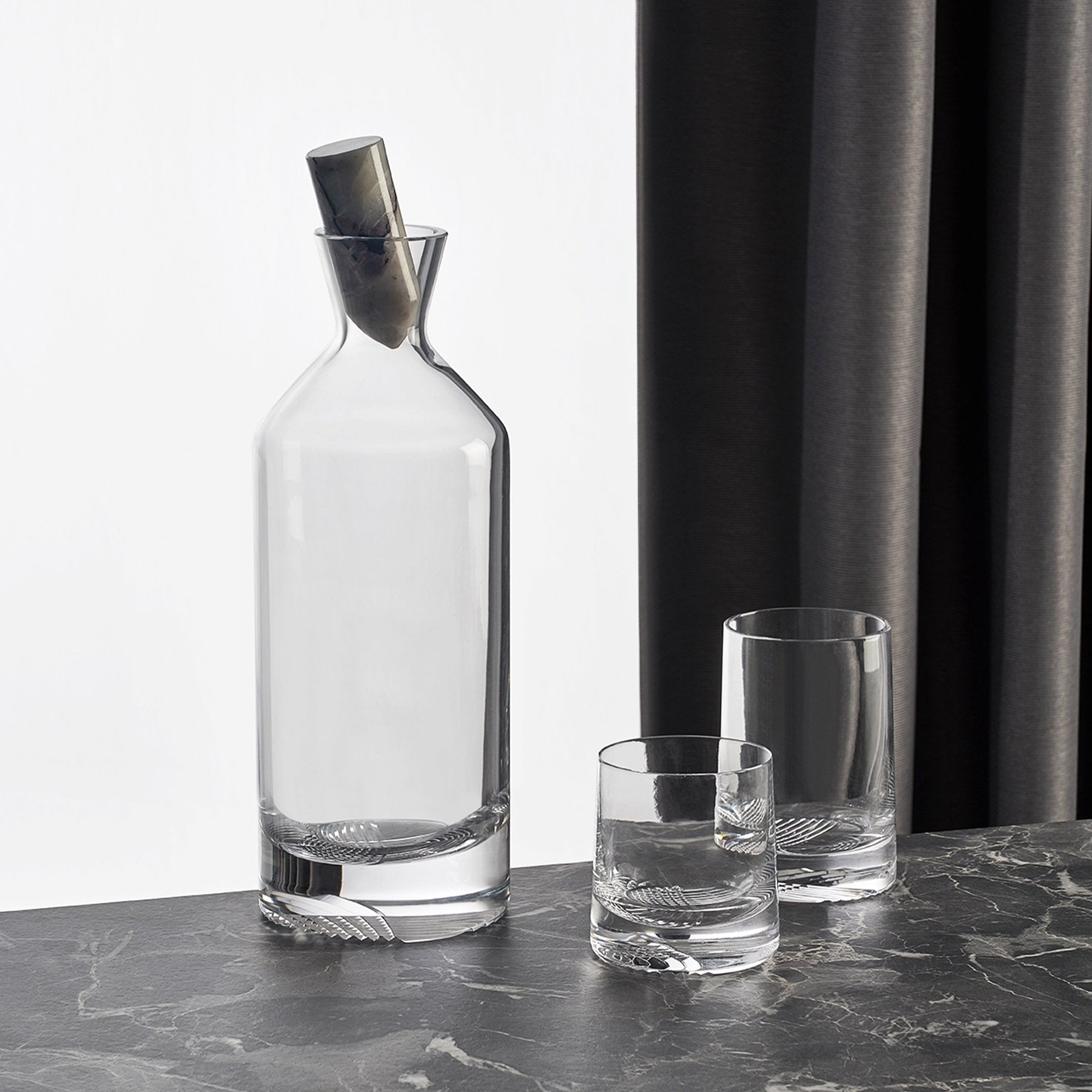 Alba Whisky Bottle - Tall | Clear Crystal/Marble