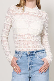 Gab & Kate | Lacey Bodysuit Top | White