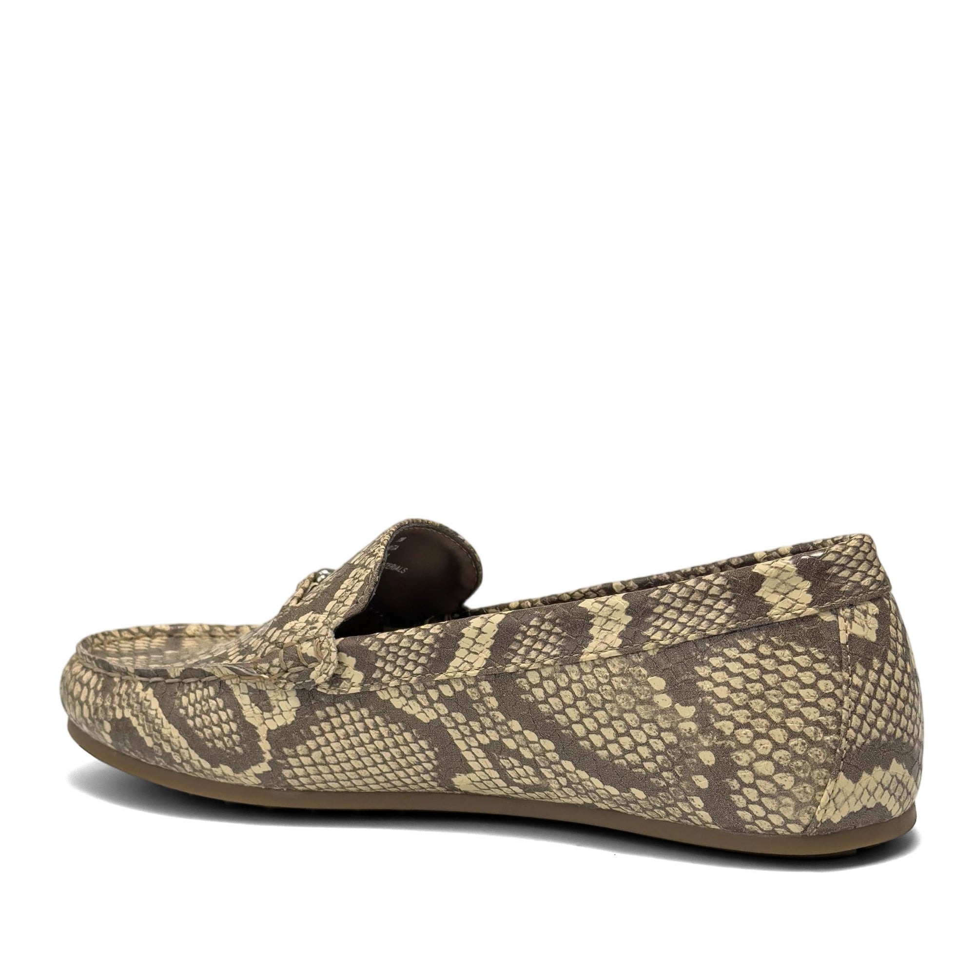 Drita Casual Loafer | Pale Yellow Faux Snake Print