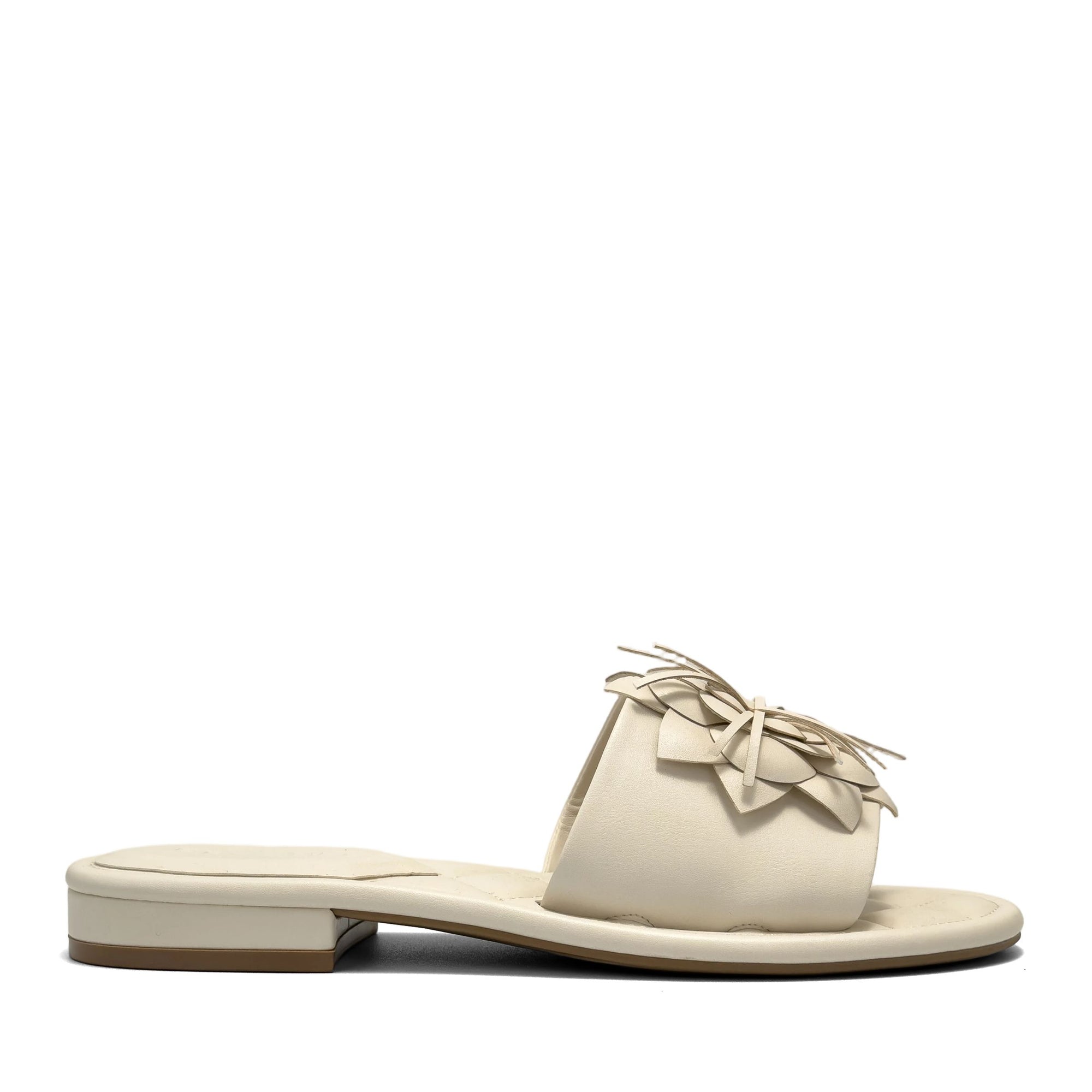 Begonia Sandal Flat | Eggnog Faux Nappa