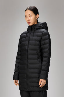 Rains Lohja Long Puffer Curve Jacket Black Jacket