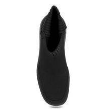 Flame Bootie Flatform | Black Knit/Faux Tumbled Nubuck