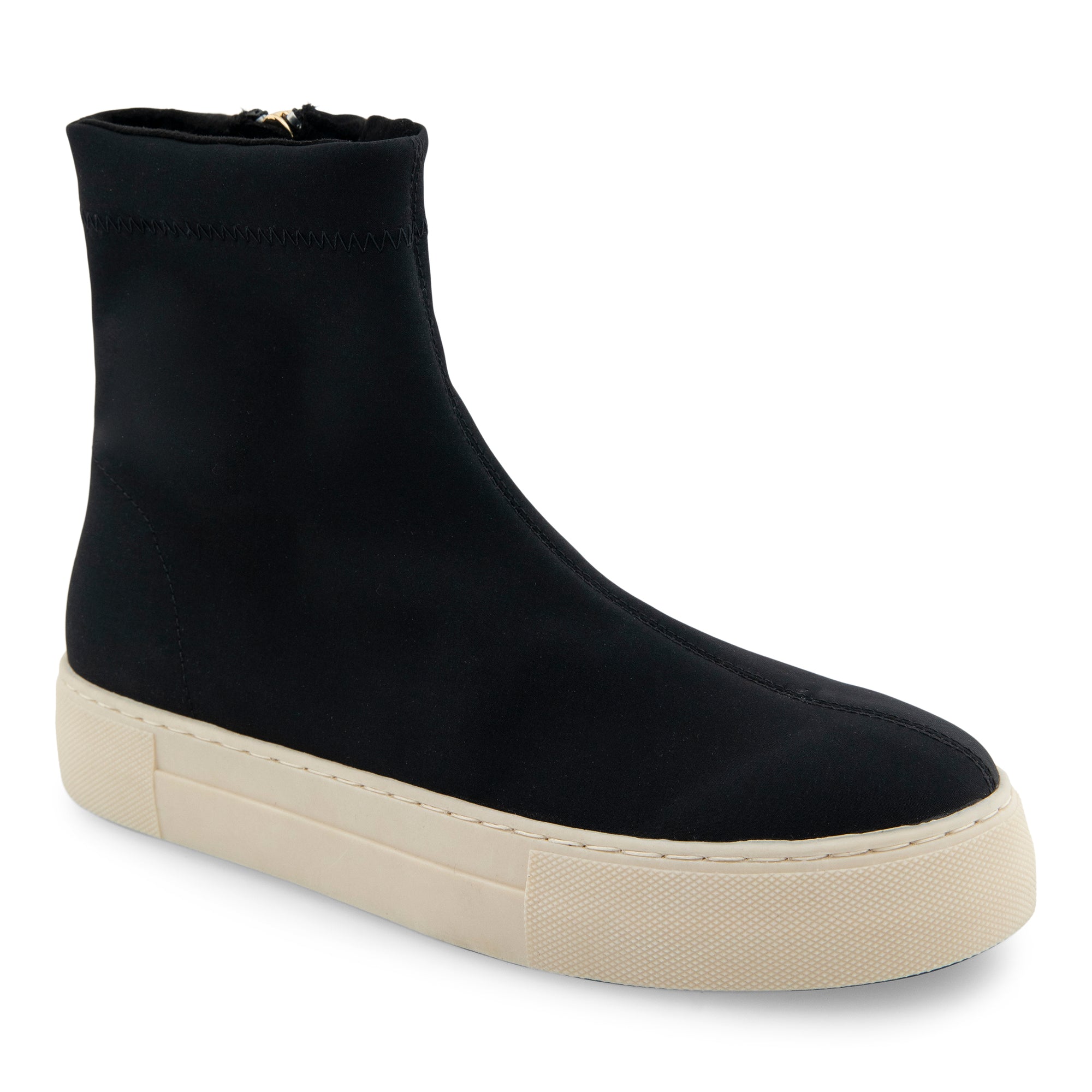 Blaise Bootie Flatform | Black Stretch Gaberdine