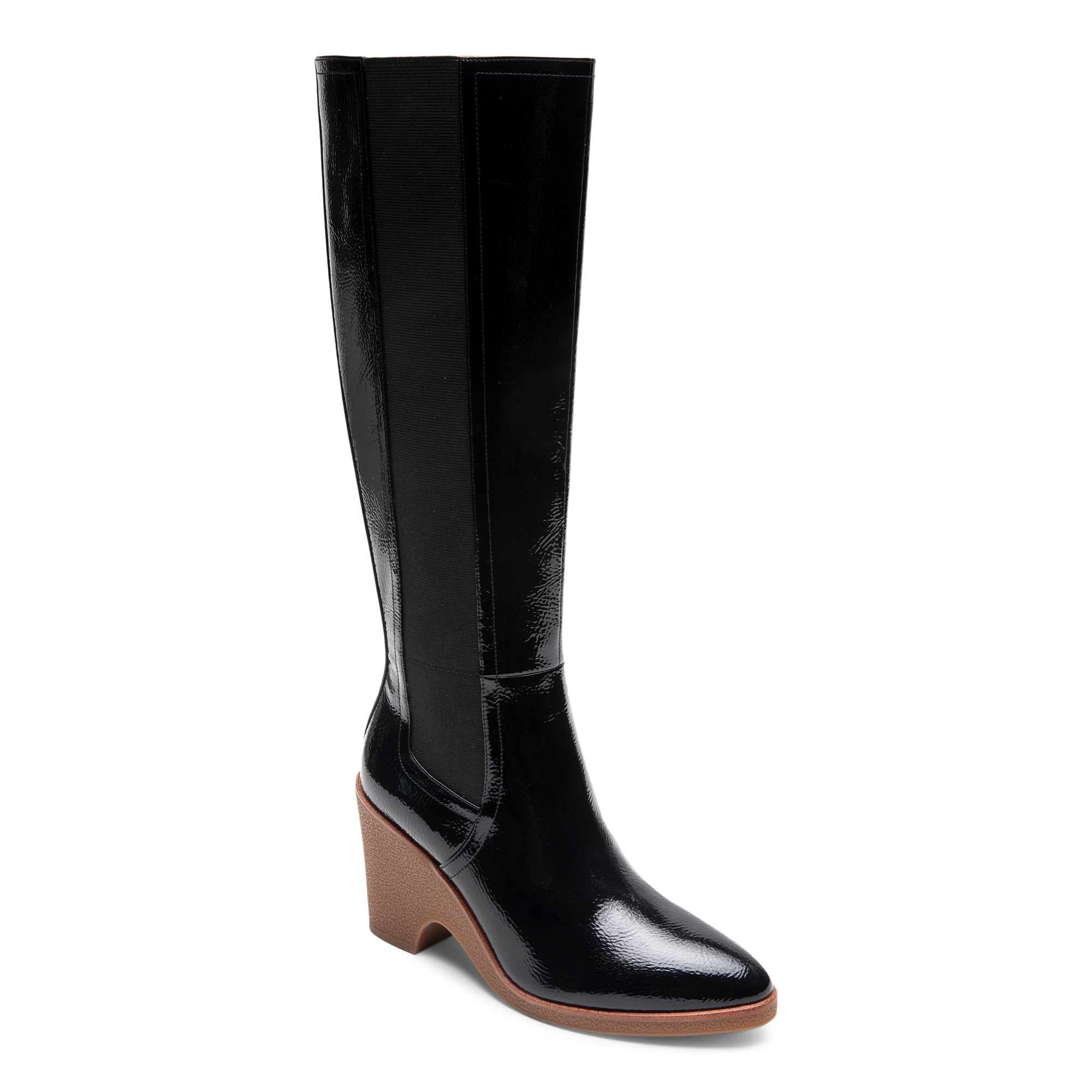 Memphis Boot Wedge | Black Patent