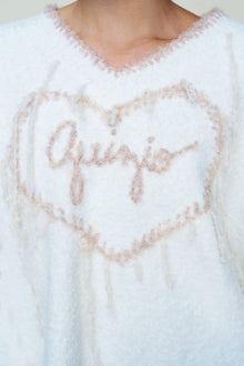 Womens | Guizio Heart Wool Sweater | White