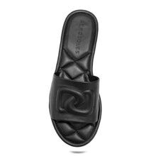 Jilda Sandal Flat | Black Faux Soft Nappa
