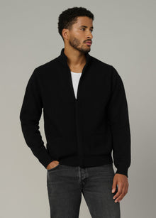 Modern black cardigan for men – stylish, cozy, and one of the best sweaters for men this season.