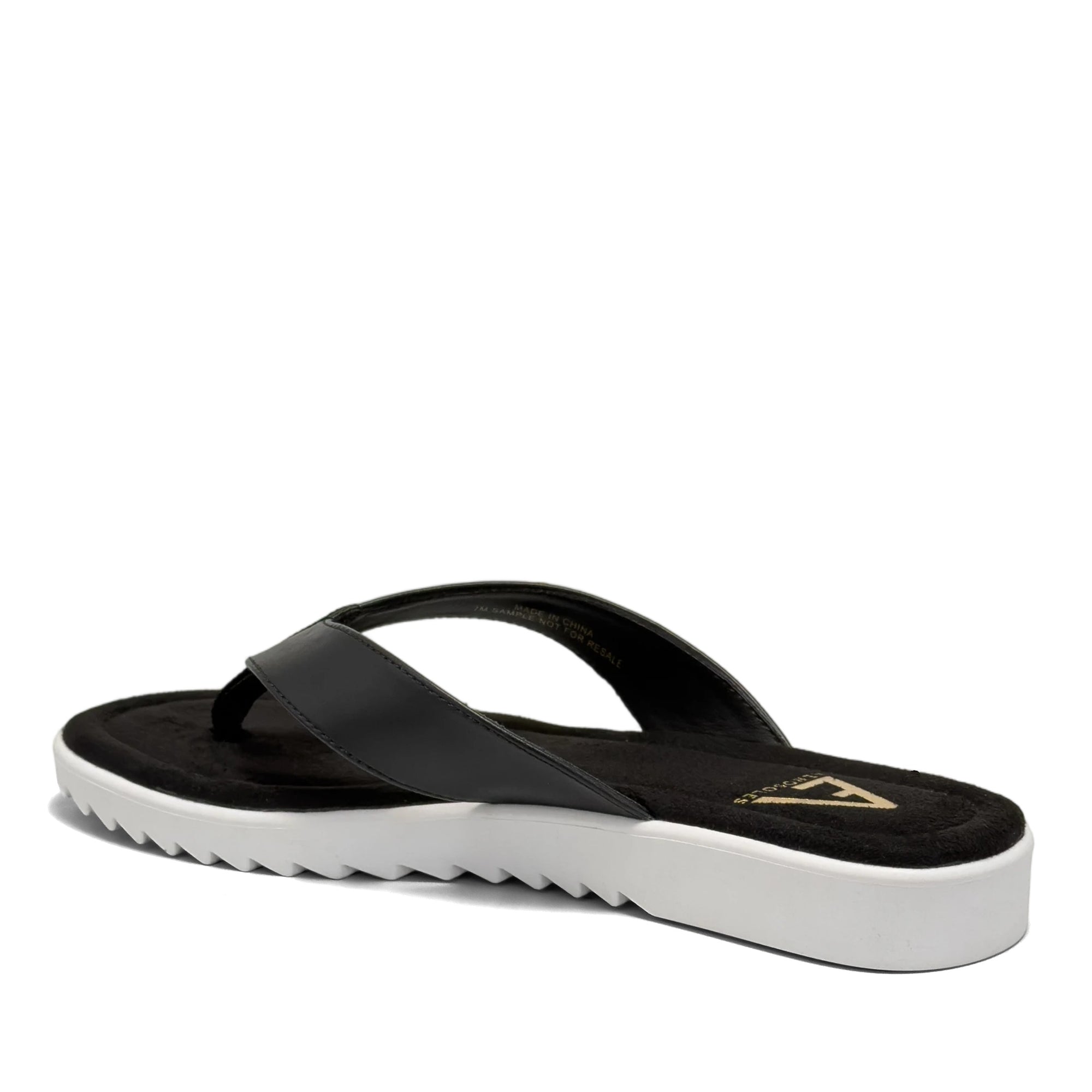 Jordyn Sandal Thong | Black Faux Nappa