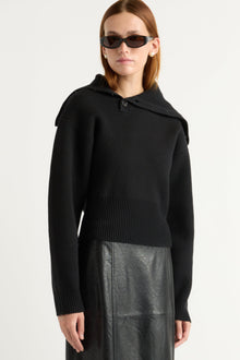 Kelsey | Elijah Foldover Button-Collar Sweater in Size Small