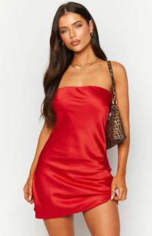 Ellie Strapless Mini Dress | Red