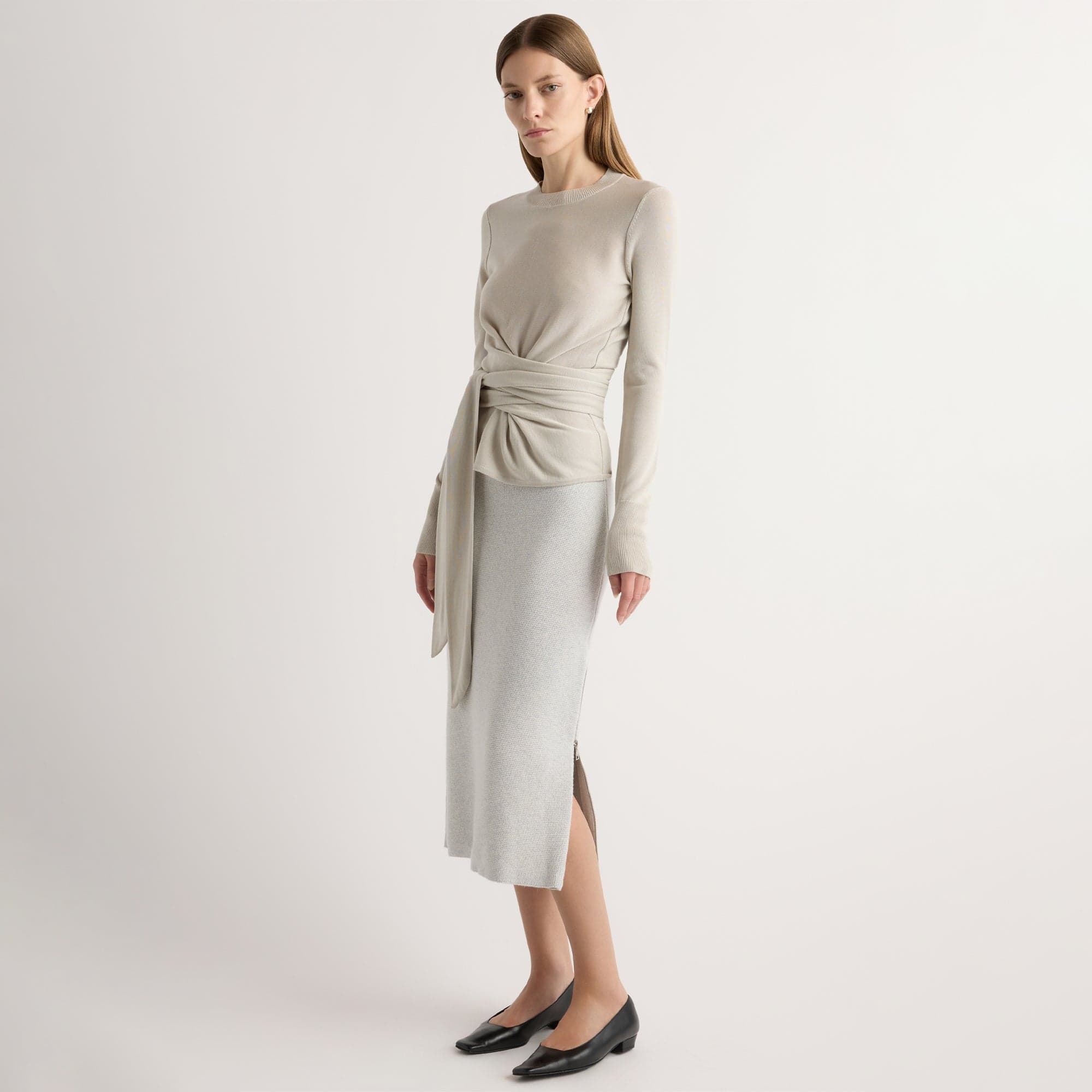 Marije | Esti Side-Zip Organic Cotton-Wool Skirt in Size Small