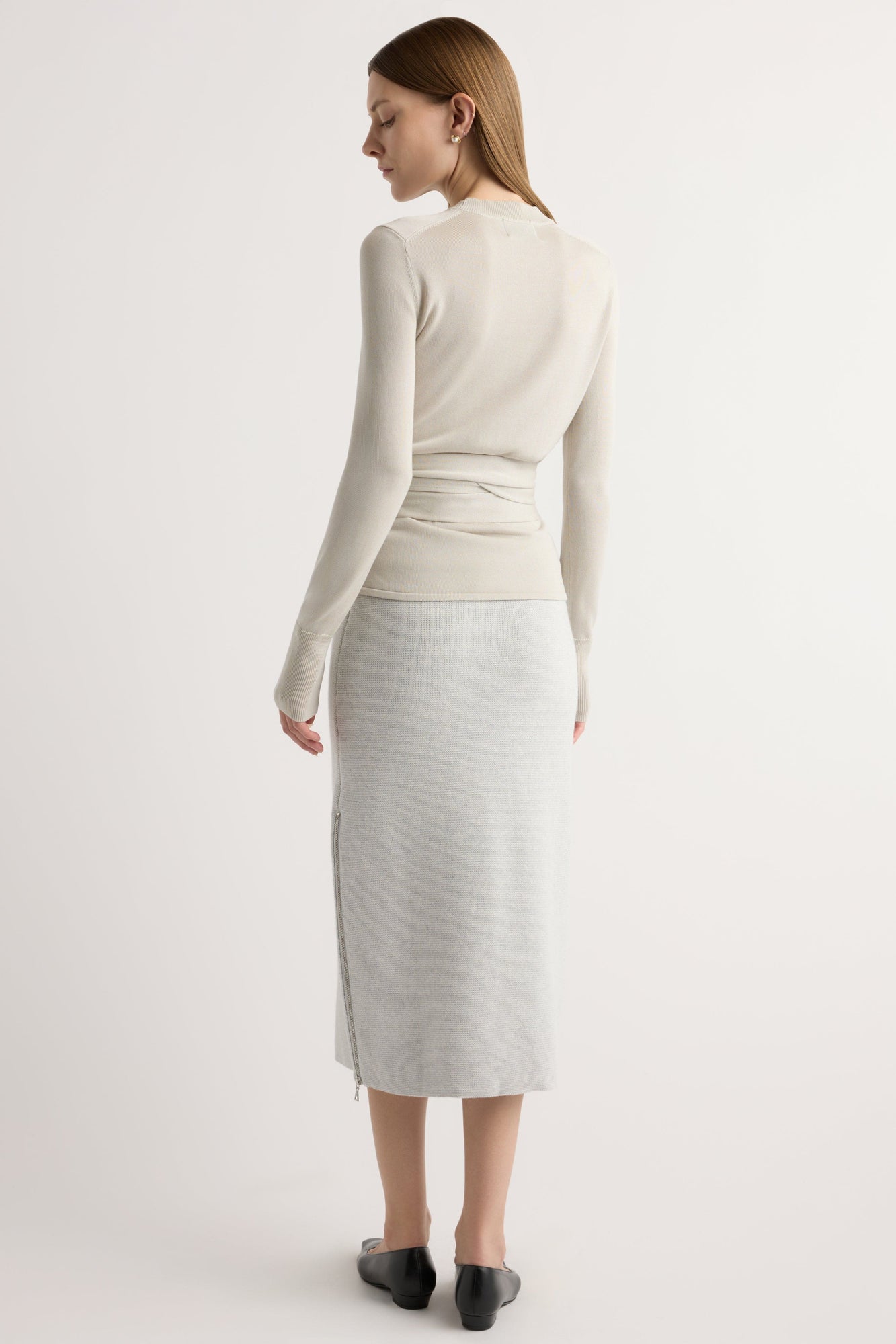 Marije | Esti Side-Zip Organic Cotton-Wool Skirt in Size Small