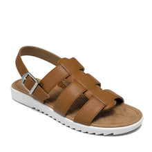 Jara Sandal Flat | Tan Faux Nappa