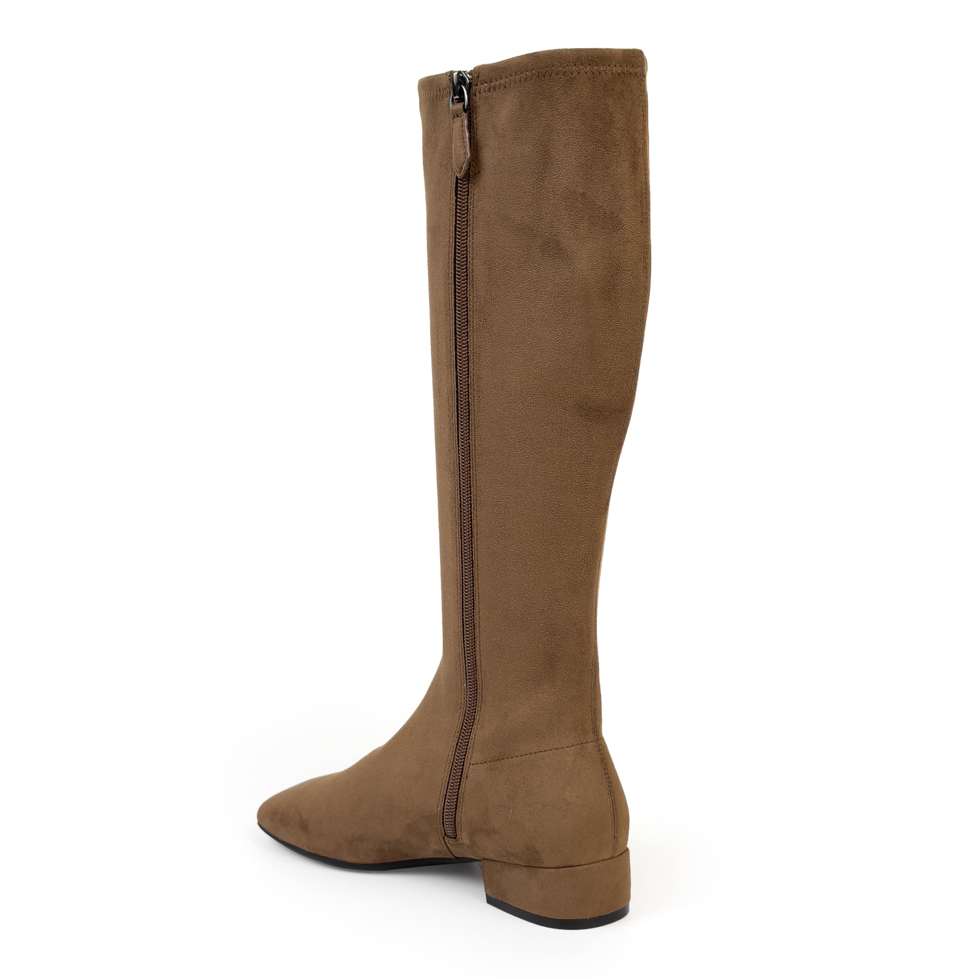 Nana Boot Low Block Heel | Fango Faux Stretch  Suede