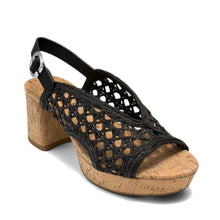 Clora Sandal Block Heel | Black Faux Burnished Calf