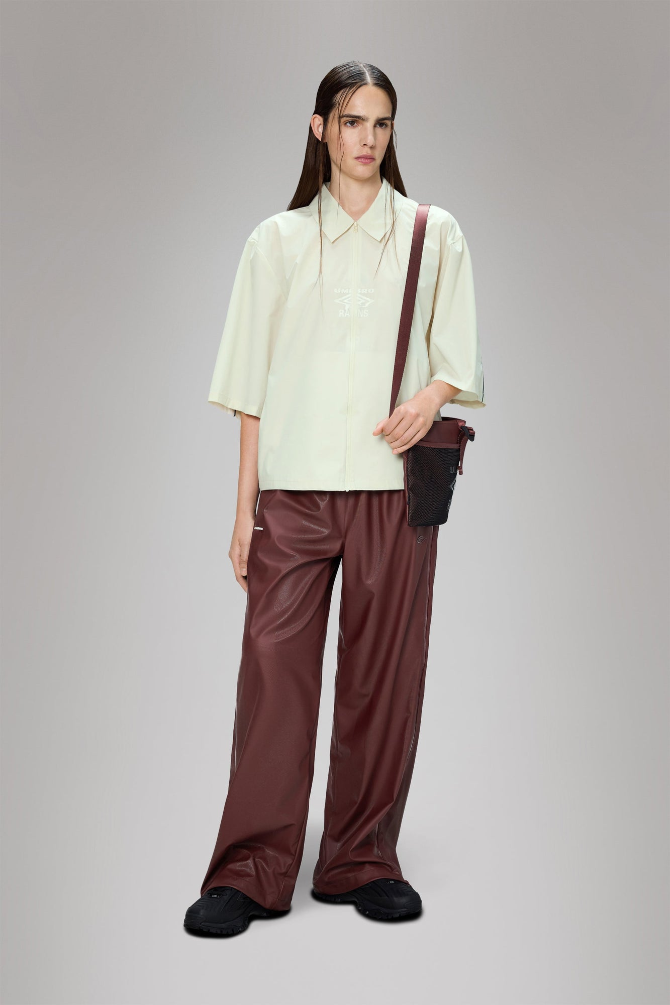 RAINS Rains x Umbro Drill Overshirt Vintage White Short Sleeve