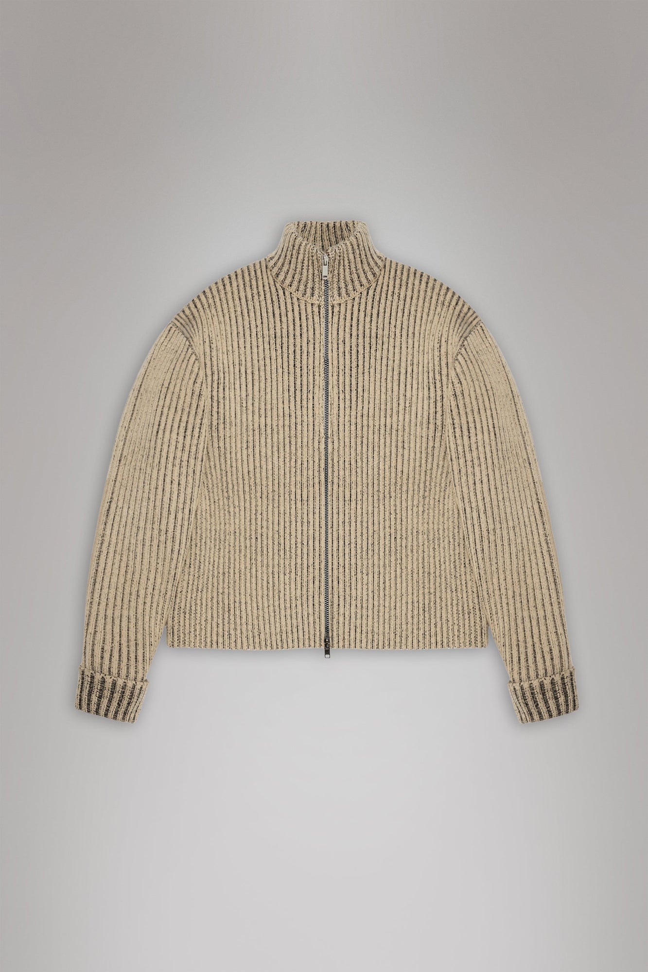 Womens | Sapa Knit W Zip Cardigan | Beige/Black