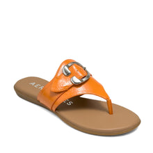 Glitz Sandal Flat | Melon Faux Crinkle Patent