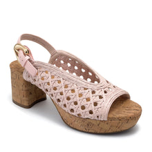 Cornelia Sandal Platform | Pale Pink Embroidered Raffia