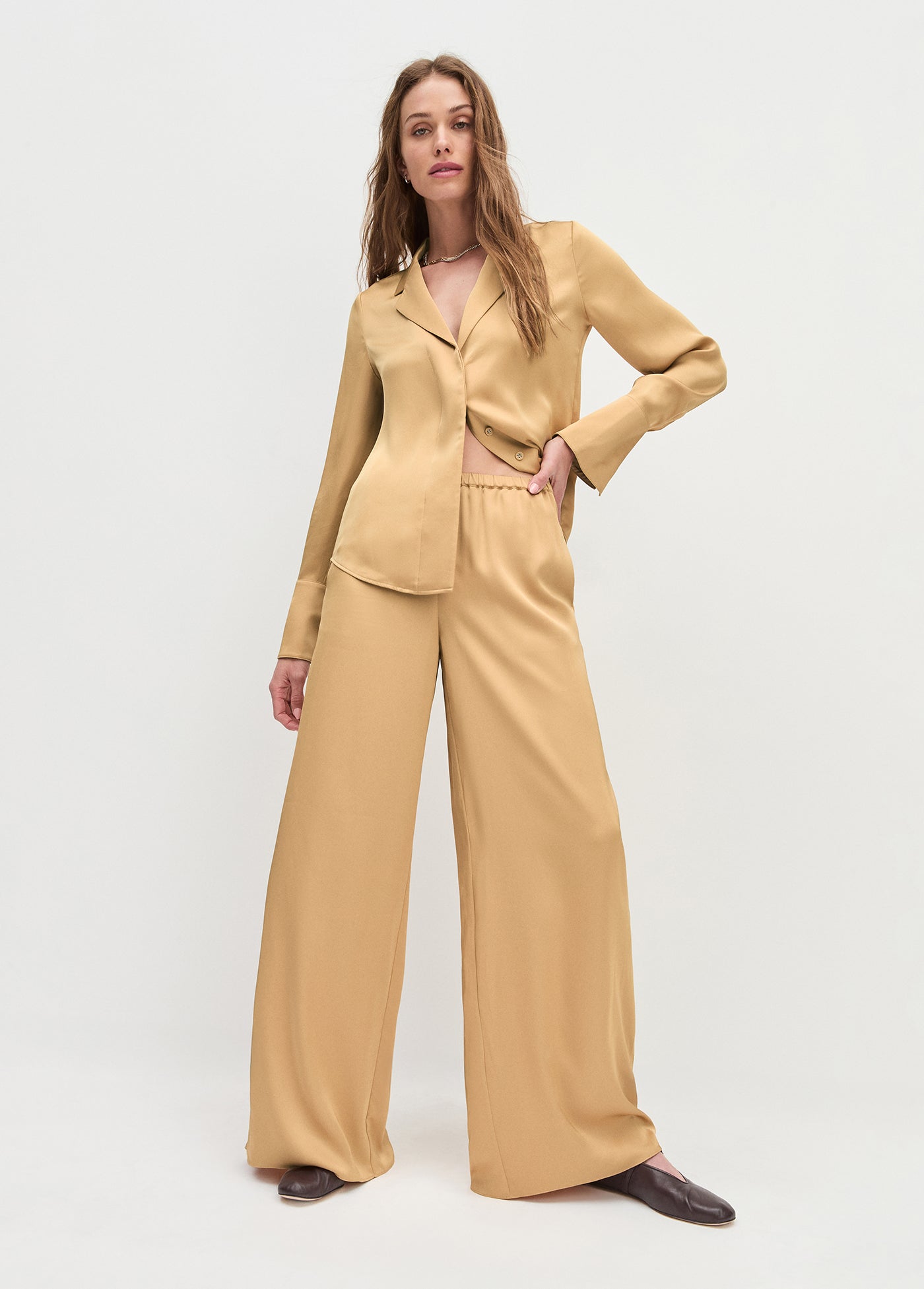 The Effortless Wide Leg Pant | Palomino Gold