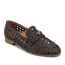 Worthed Dress Flat | Dark Brown  Faux Raffia