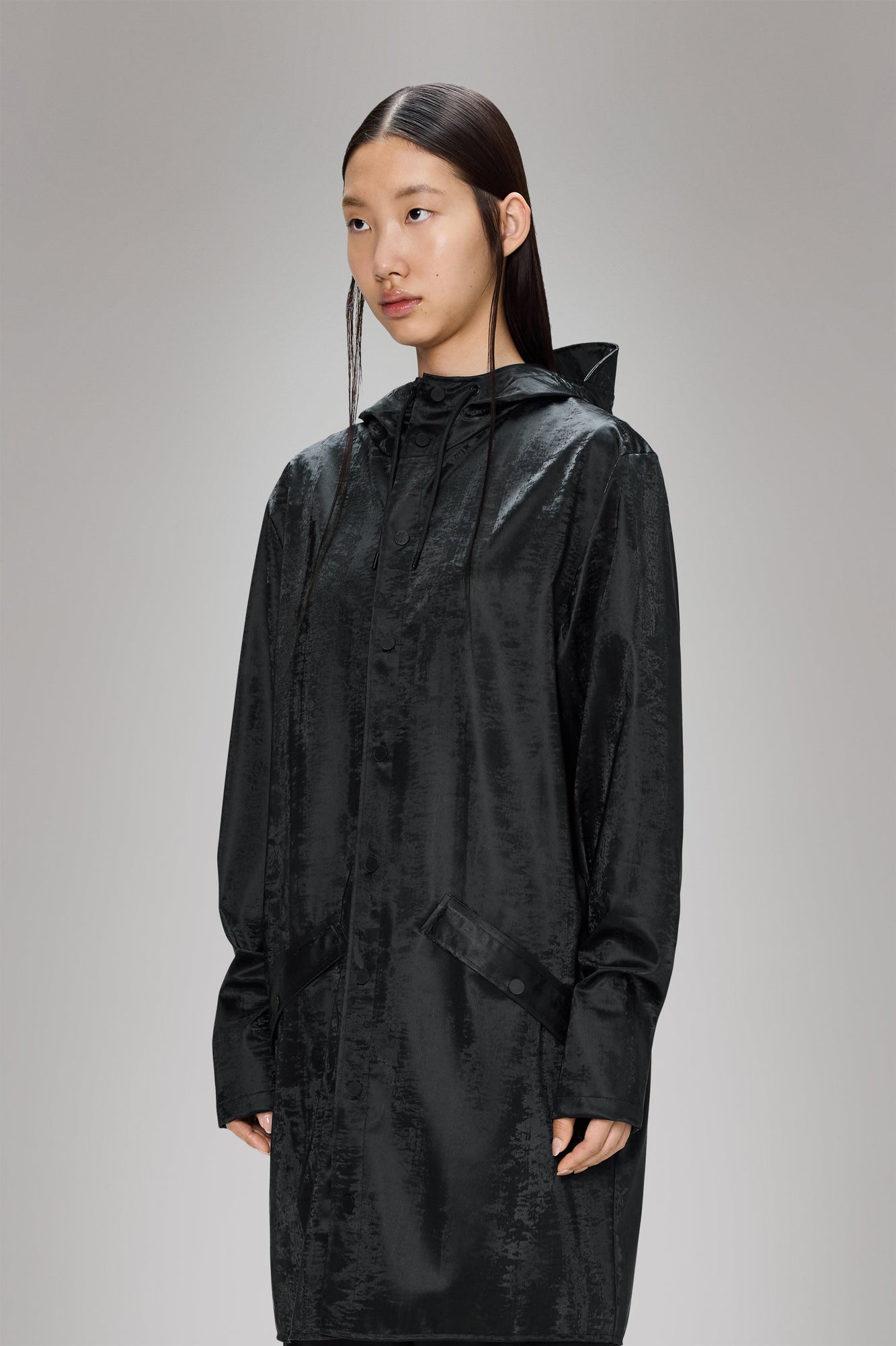 RAINS Long Jacket Coal Jacket