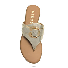 Glitz Sandal Flat | Soft Gold Faux Metallic Saffiano
